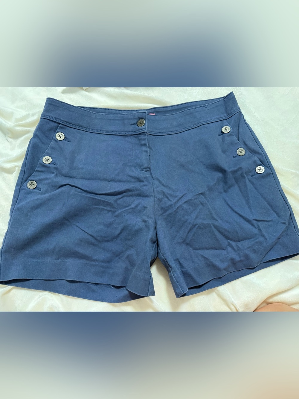 Isaac Mizrahi Blue Sailor Button Tailored Shorts Size 12